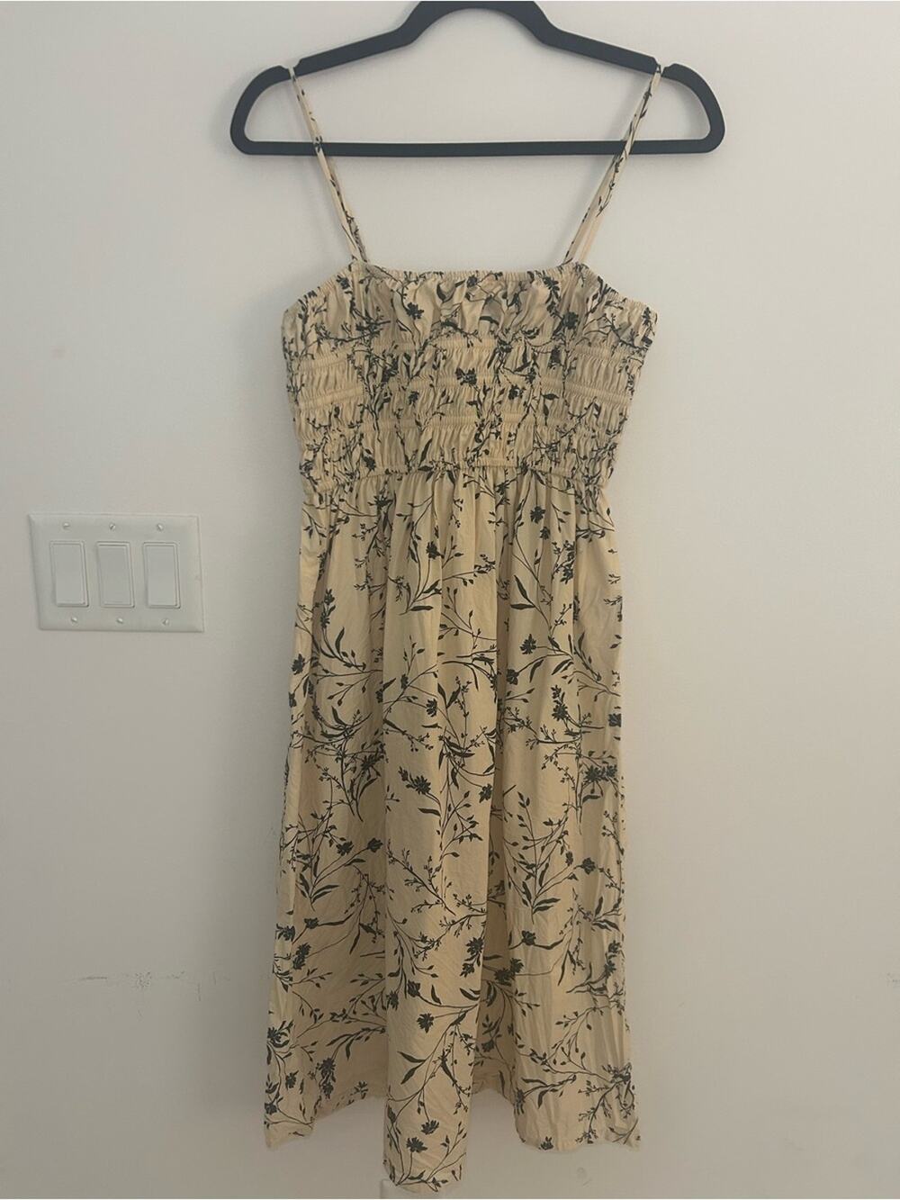 Abound Women’s Small 100% Cotton Floral Smocked Midi Dress Cottagecore